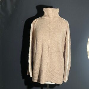 Elegant Beige Turtleneck Sweater